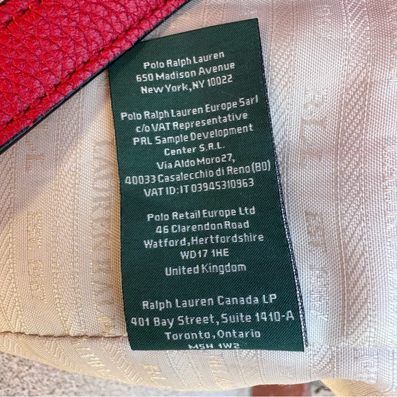 Ralph Lauren❤️ Large Pebble Leather Slouchy Satchel Crossbody Bag in Red - Picture 13 of 15